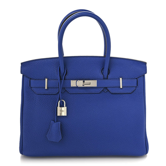 Hermes Togo BIRKIN 30 Bleu Electrique