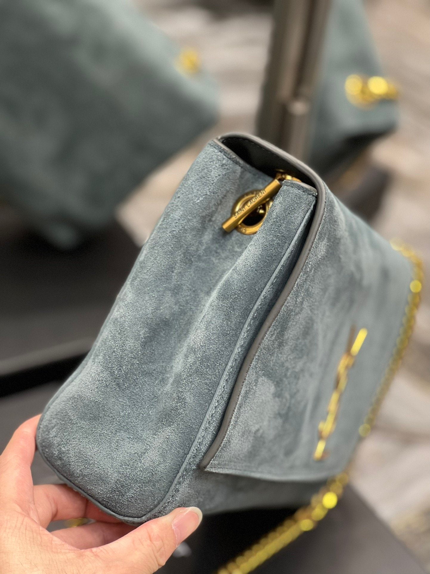 Top Quality Kate MeTop Qualityum Reversible Chain Bag In Suede With Gold Hardware For Women 11.2in/29cm YSL