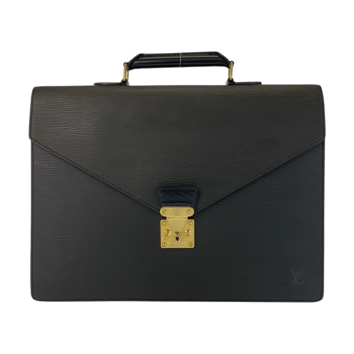 LOUIS VUITTON Business bag M54422 leather Black GoldMetal Business bag briefcase Epi Serviet Conseiller mens  d
