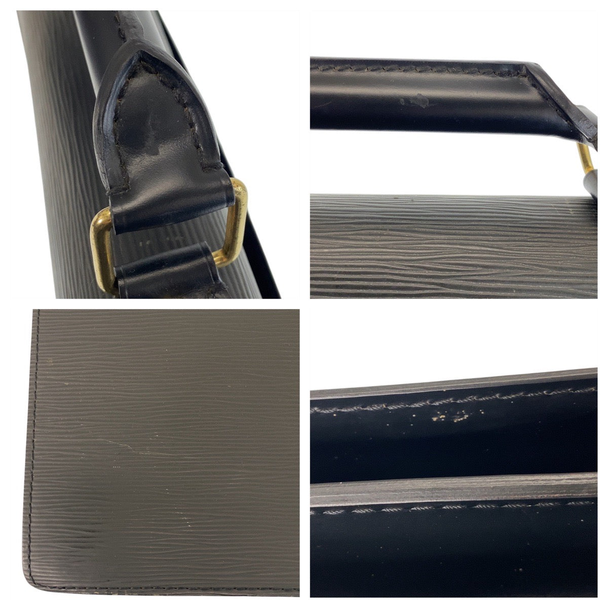 LOUIS VUITTON Business bag M54422 leather Black GoldMetal Business bag briefcase Epi Serviet Conseiller mens  d