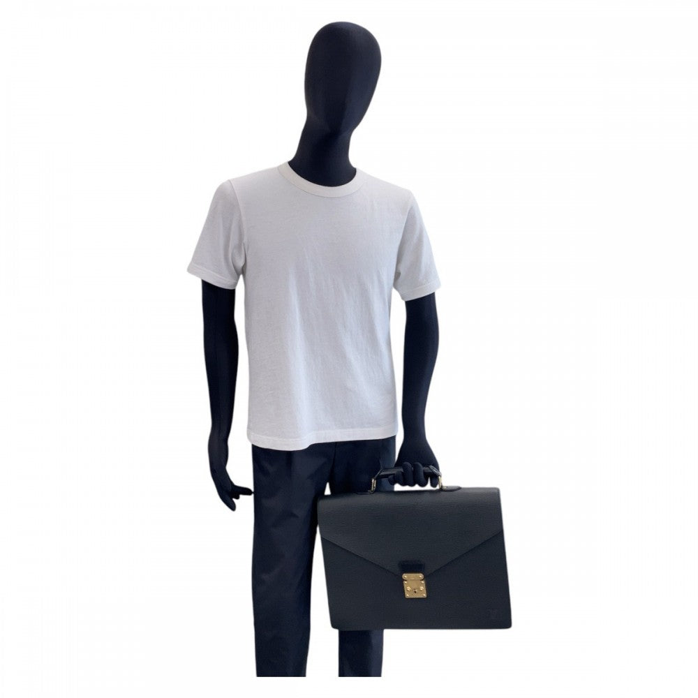 LOUIS VUITTON Business bag M54422 leather Black GoldMetal Business bag briefcase Epi Serviet Conseiller mens  d