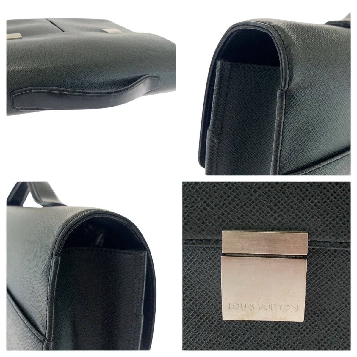 LOUIS VUITTON Business bag M30802 Taiga black Briefcase handbag Kazan