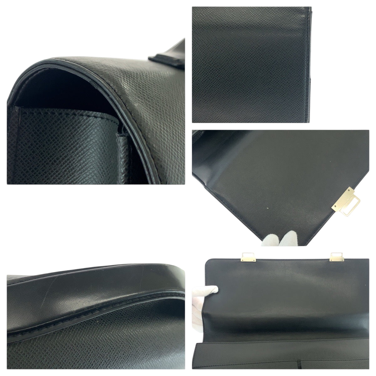 LOUIS VUITTON Business bag M30802 Taiga black Briefcase handbag Kazan