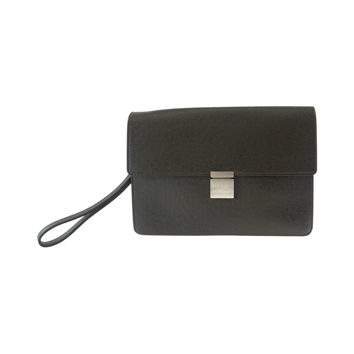 LOUIS VUITTON business bag M30786 Taiga Brown Silver Metal Taiga Selenga