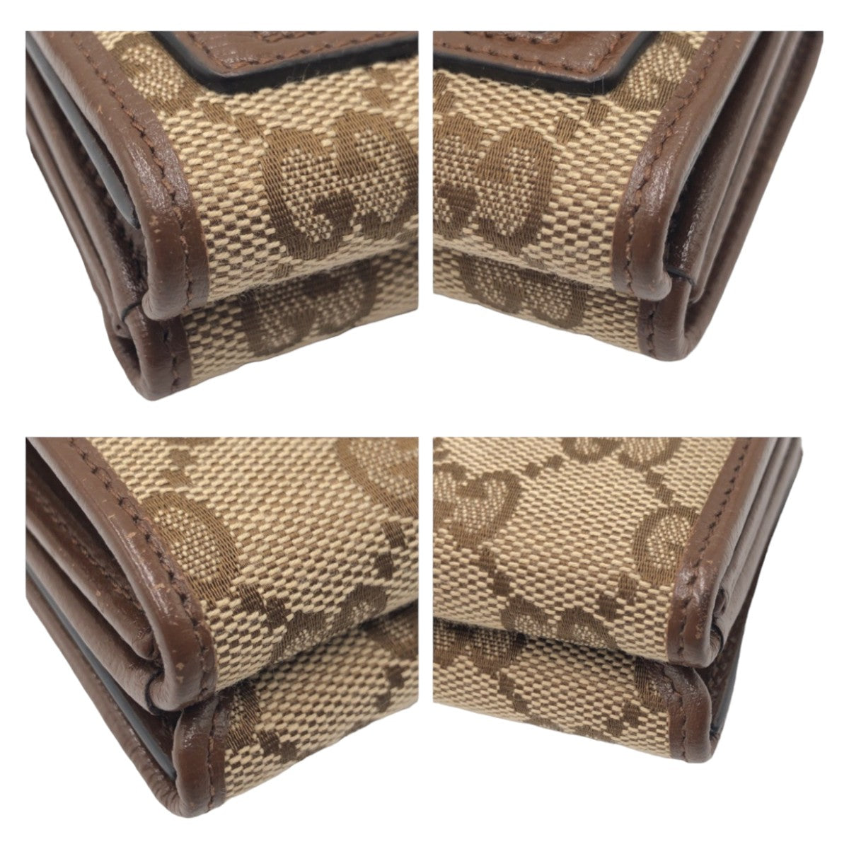 GUCCI Tri-fold wallet GG canvas Brown SilverMetal Folding wallet Compact wallet Balenciaga Collaboration The Hacker Project Women