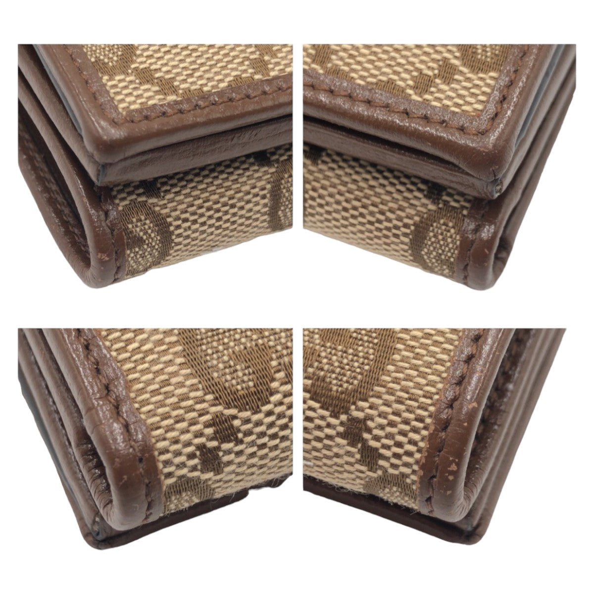 GUCCI Tri-fold wallet GG canvas Brown SilverMetal Folding wallet Compact wallet Balenciaga Collaboration The Hacker Project Women