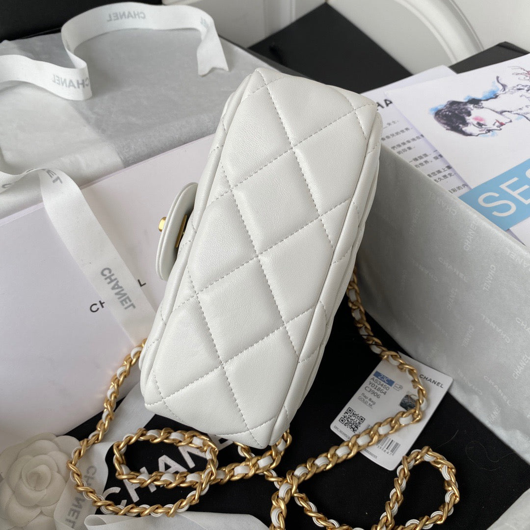 CHLSmall Top Qualityap Bag Gold Hardware White For Women Handbags, Shoulder Bags 7.9in/20cm AS3450
