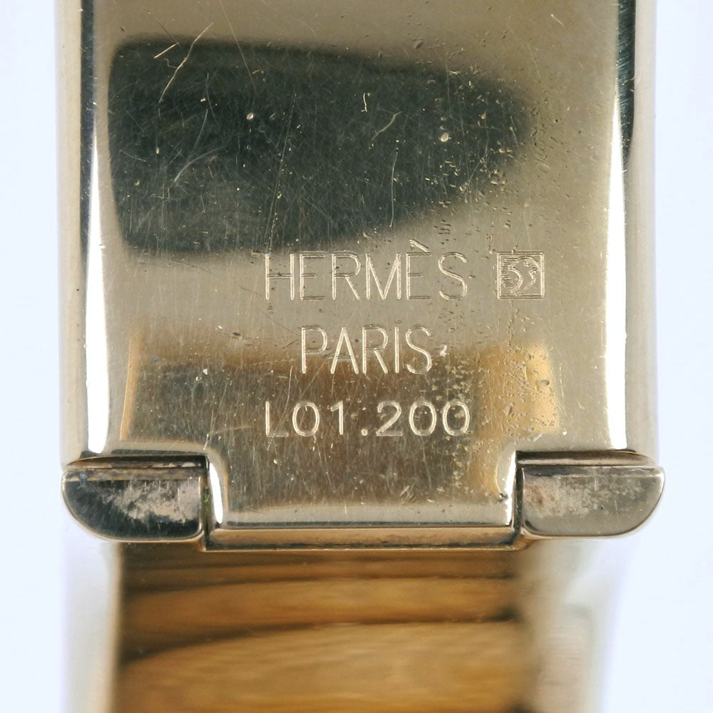 HERMES Watches Quartz L01.201 Plated Gold , Leather gold Location gold dial Women  d