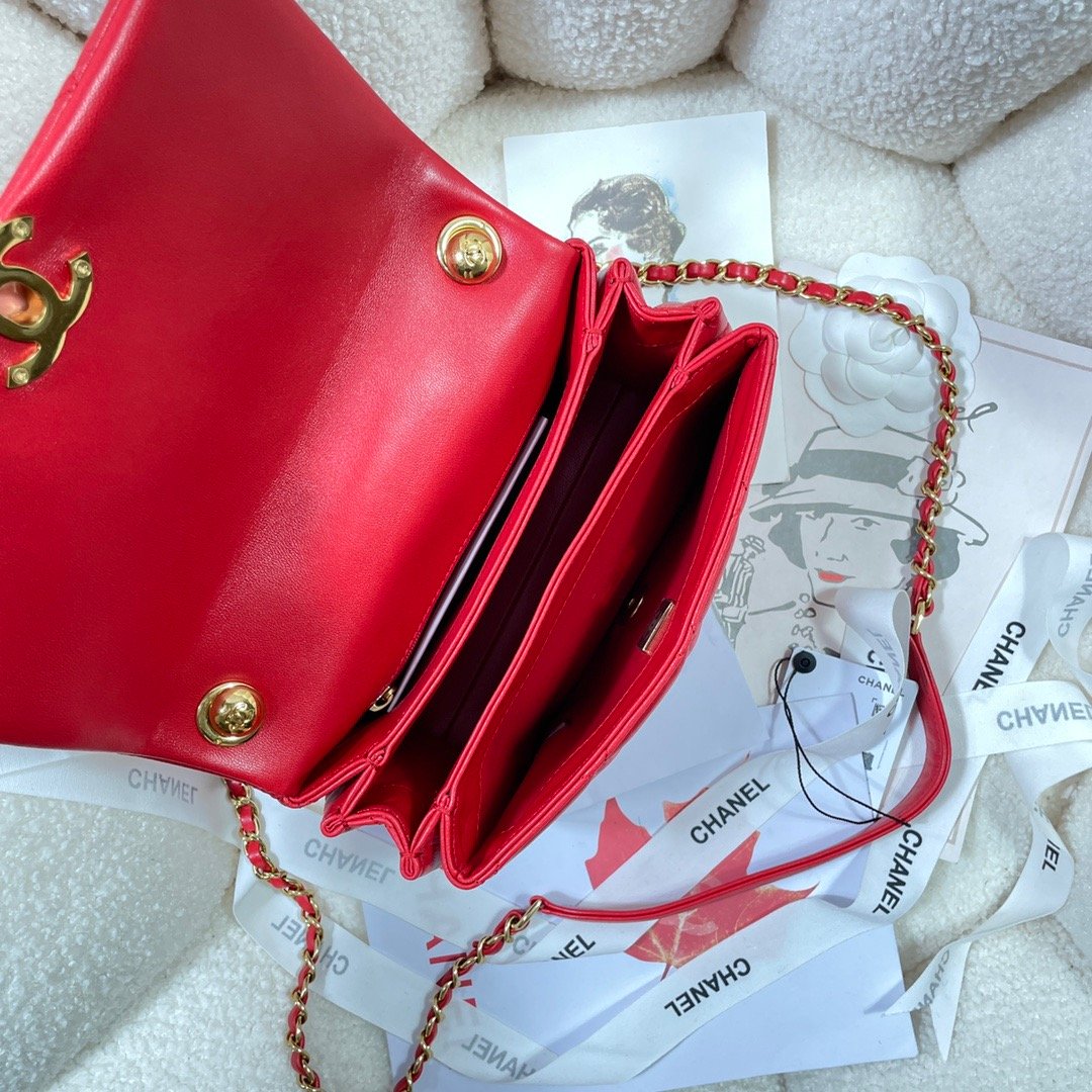 CHL Top Qualityap Bag Gold Hardware Red For Women Handbags, Shoulder Bags 7.9in/20cm AS3366