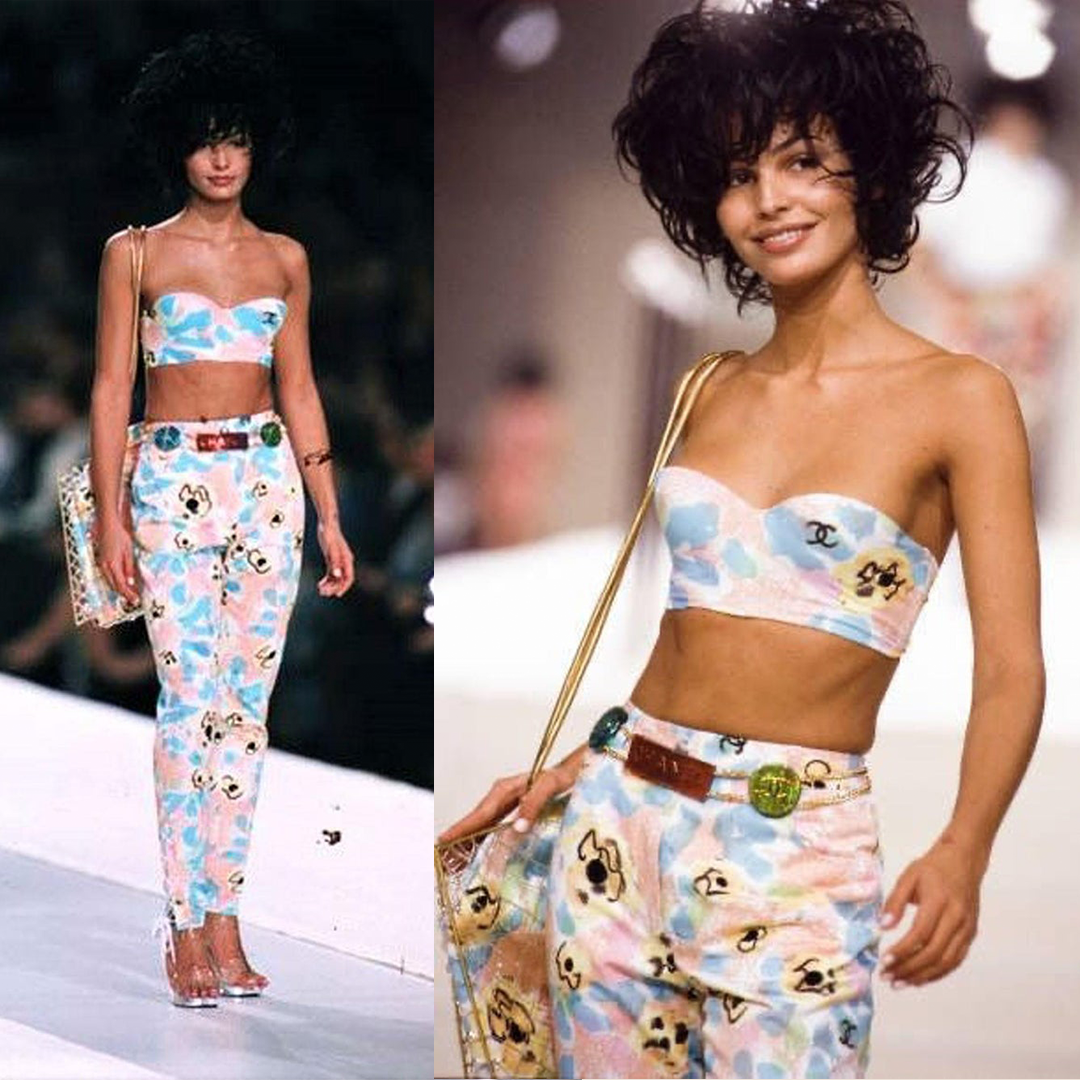 CHANEL 1997 CAMÉLIA PRINT SILK MINI DRESS