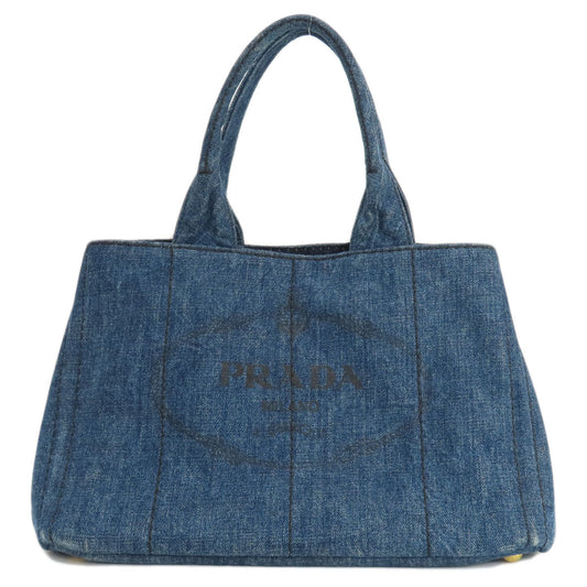 PRADA Tote Bag B1877B denim blue Canapa
