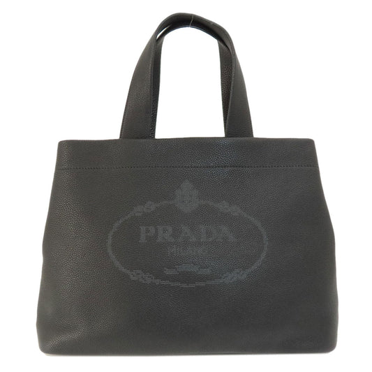PRADA Tote Bag leather black logo