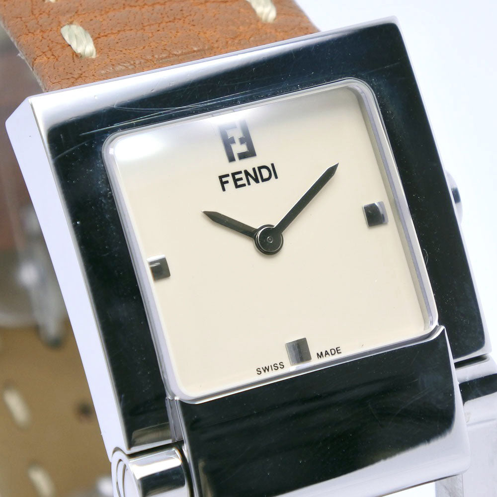FENDI Watches Quartz 004-5200G-452 Stainless Steel , Leather Brown Olologi beige dial Women
