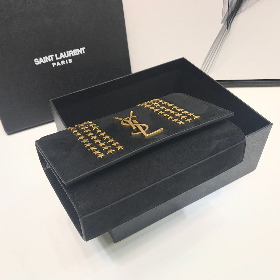 Top Quality Kate Small Chain Bag In Grain De Poudre Black For Women 7.8in/20cm YSL