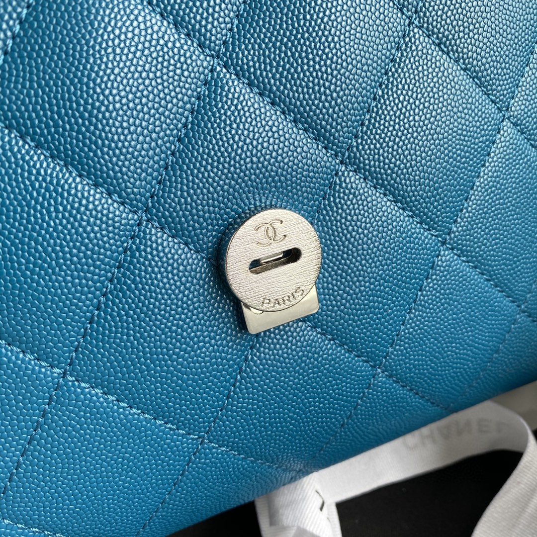 CHLTop Qualityap Bag Red Hardware Grained Blue For Women Handbags, Shoulder Bags 9.4in/24cm AS2303