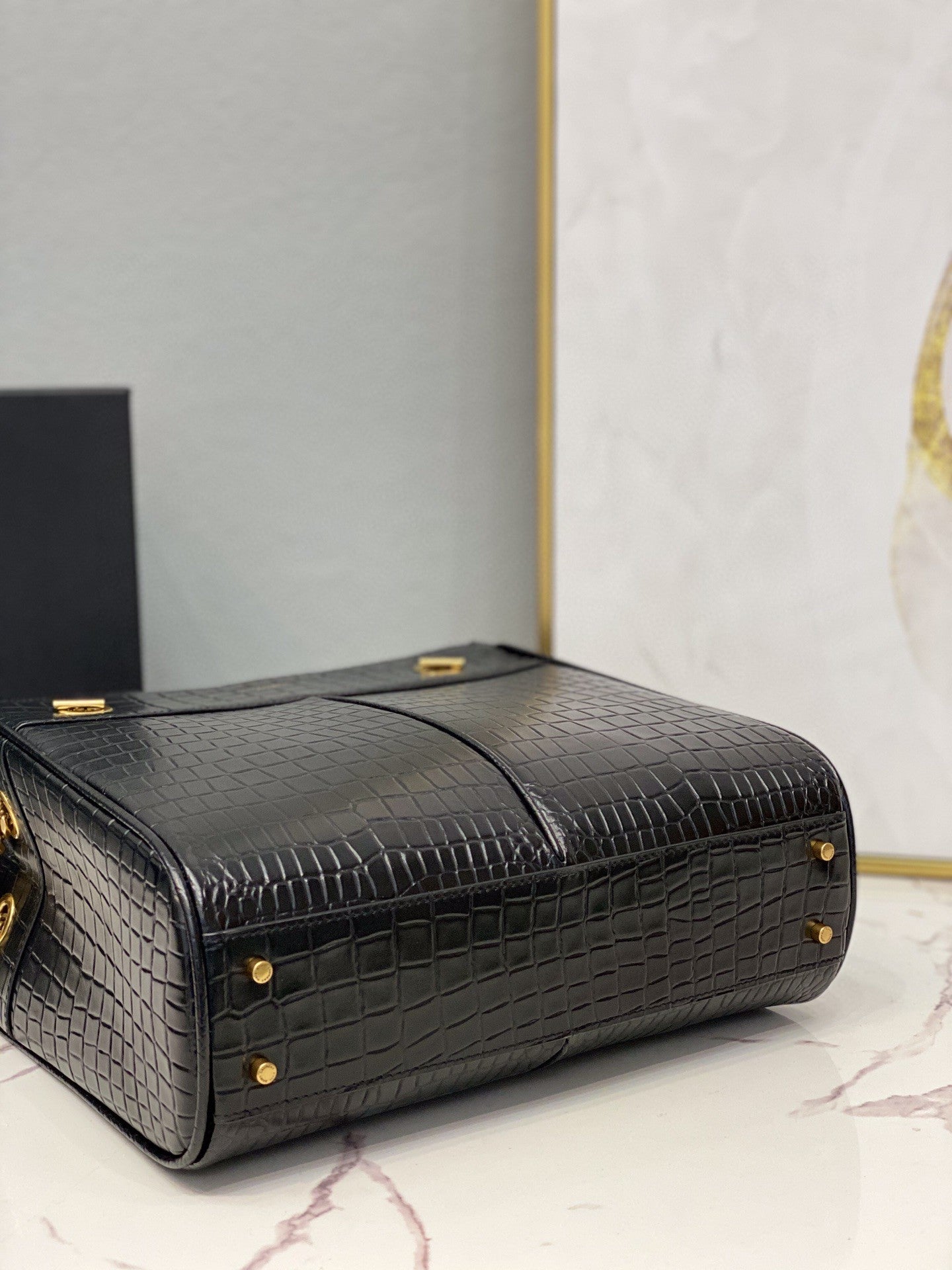 Top Quality Claude-Effect Tote Bag Black For Women 11in/28cm YSL 64028116J0W