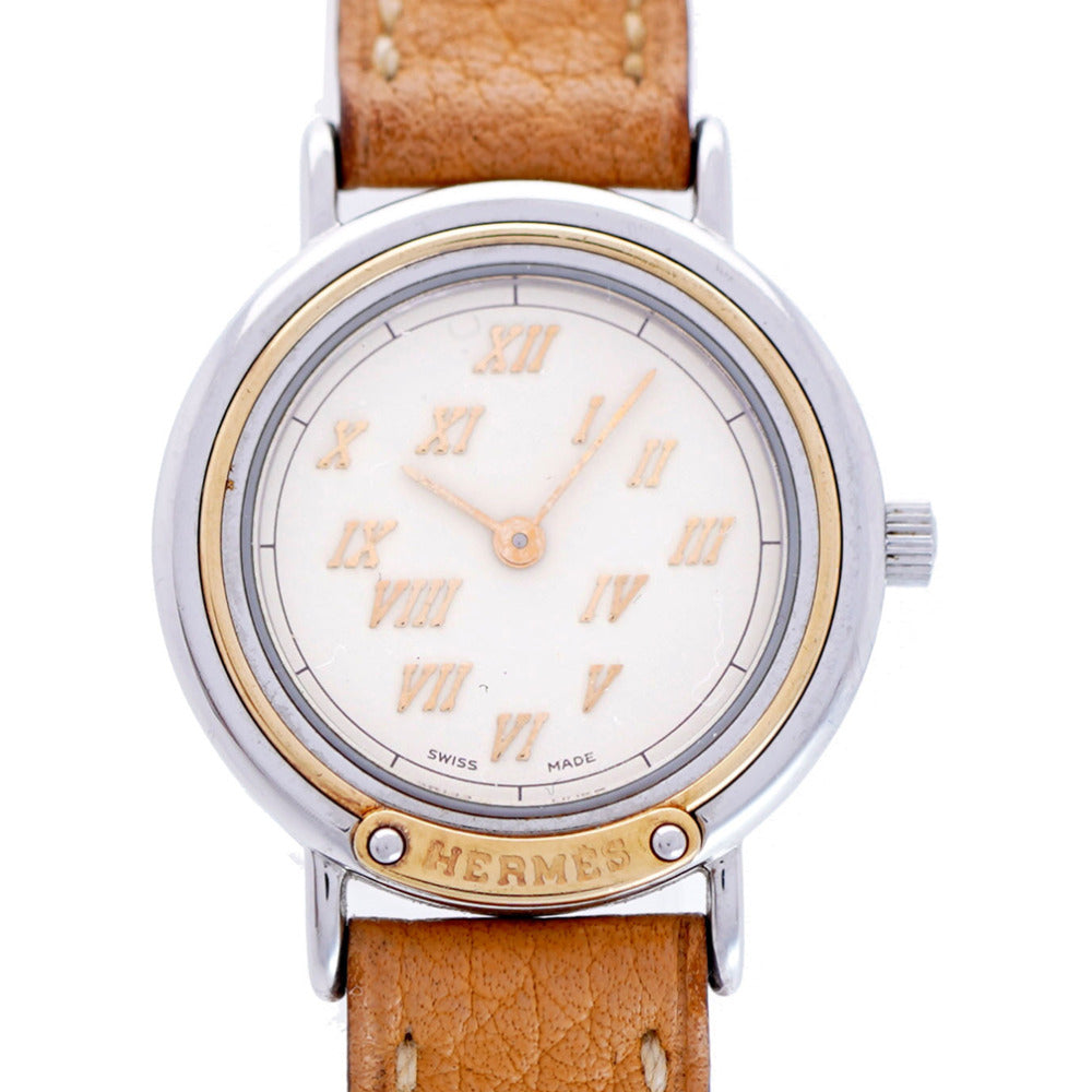 HERMES Watches Quartz Stainless Steel , Leather Ivory Meteor Ivory dial