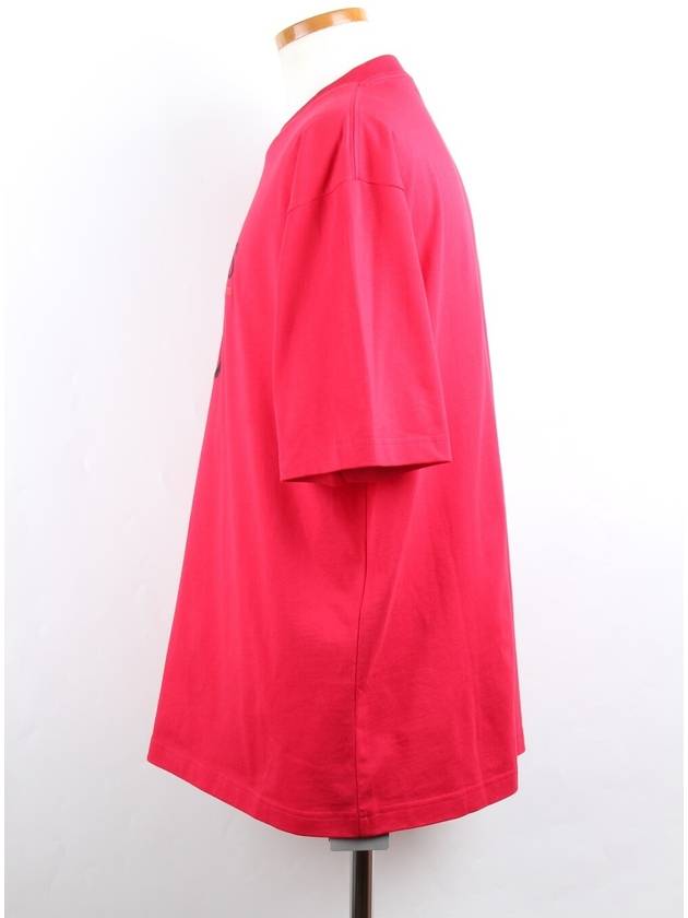 Luxury Balenciaga Trending 2025 Paris Logo Short Sleeve T Shirt M Burgundy