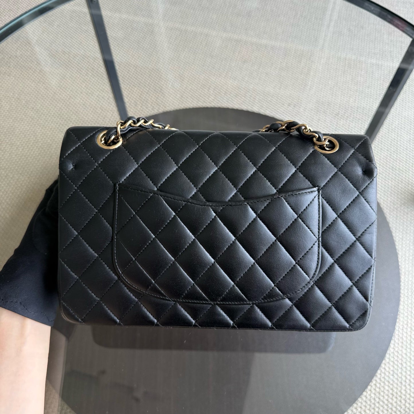 Chanel Classic Flap Medium - 25CM Quilted Lambskin Black Gold Hardware Series 15