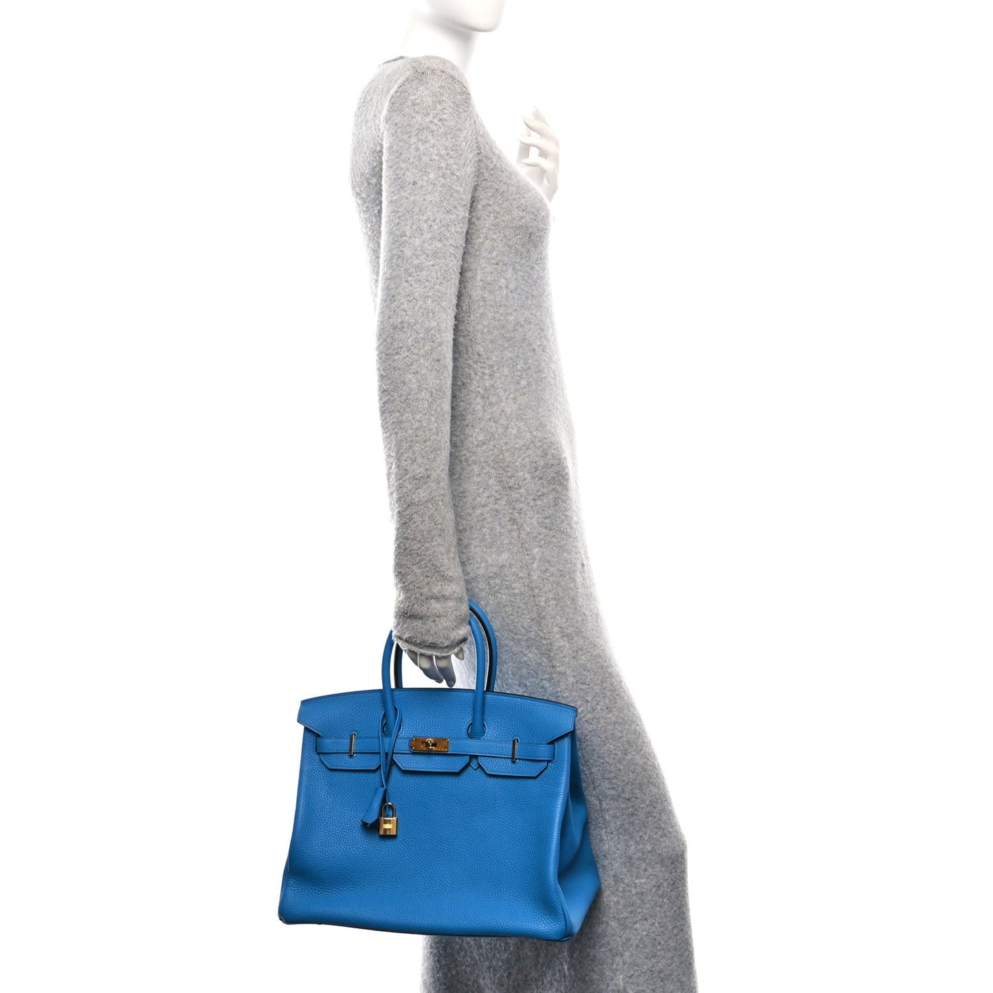 Hermes Taurillon Clemence BIRKIN 35 Bleu Zanzibar