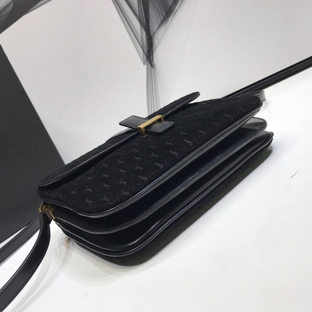 Top Quality Le Monogramme Small Satchel In Monogram Canvas And Smooth Black For Women 9in/23cm YSL