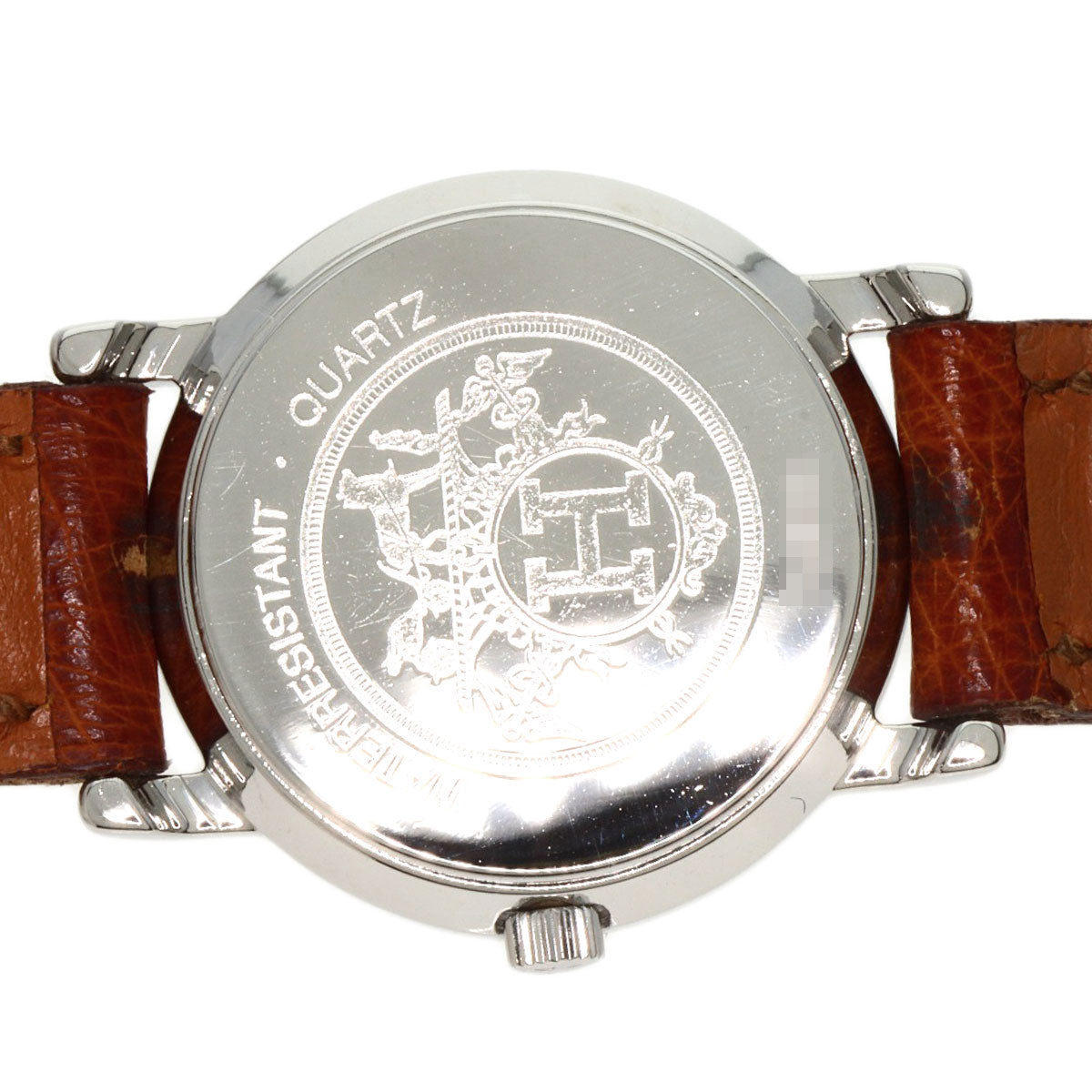 HERMES Watches Quartz Stainless Steel, Leather Silver Serie white dial Women  d