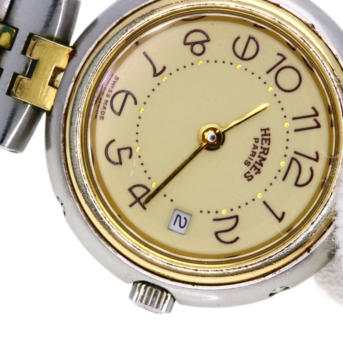 HERMES Watches Quartz Stainless Steel gold profile Ivory dial