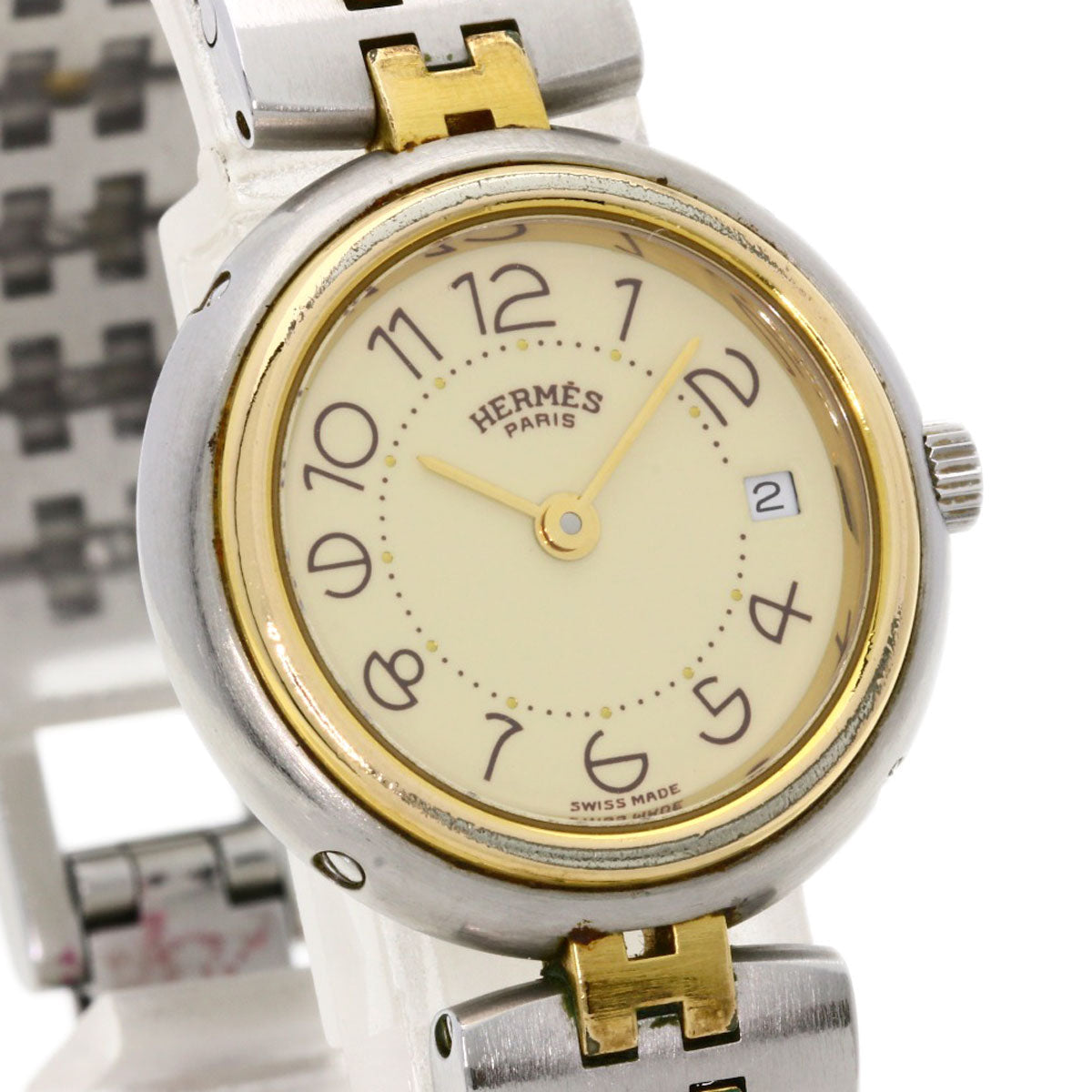 HERMES Watches Quartz Stainless Steel gold profile Ivory dial