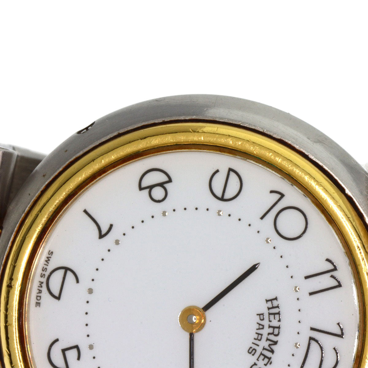 HERMES Watches Quartz Stainless Steel , SSxGP gold profile white dial mens  d