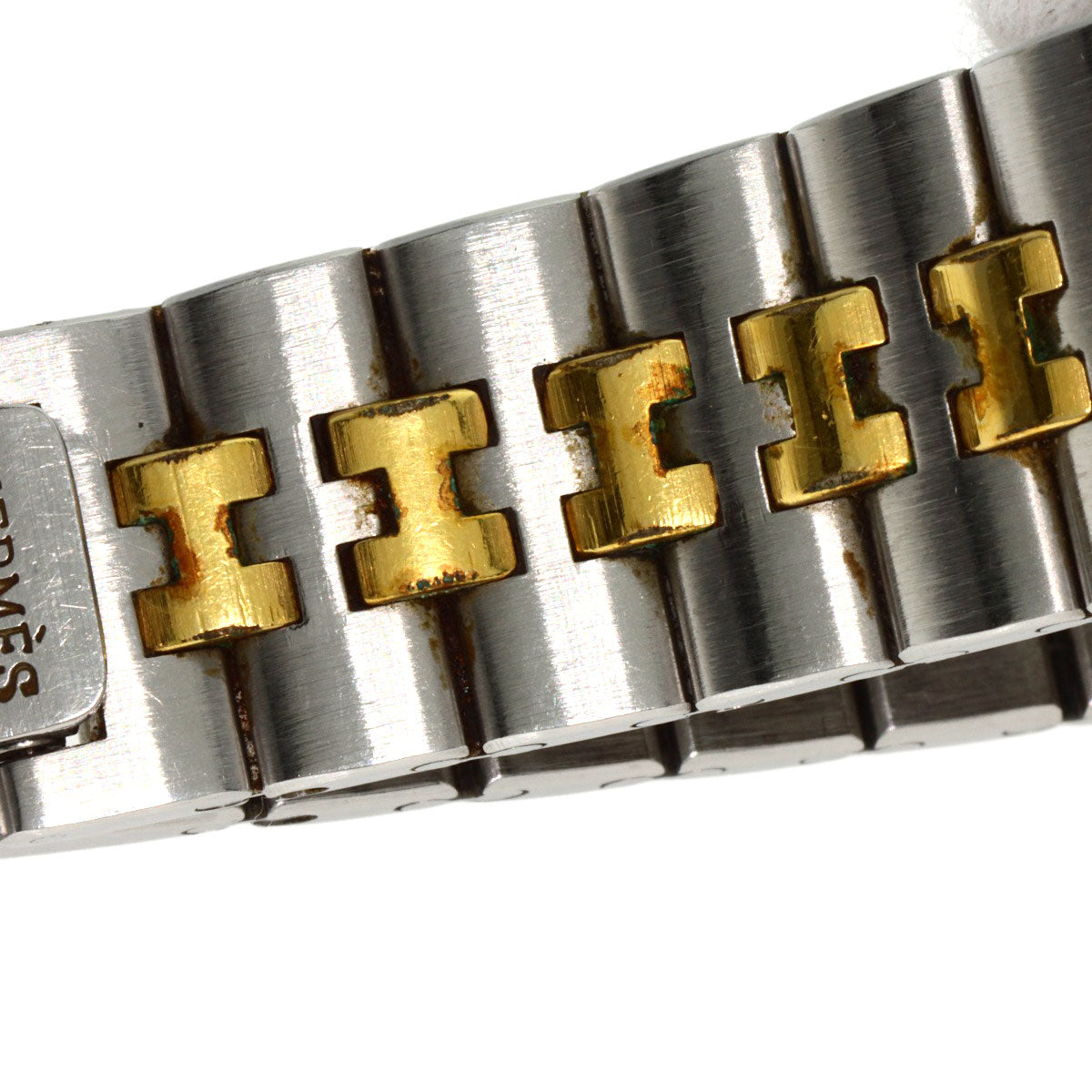 HERMES Watches Quartz Stainless Steel , SSxGP gold profile white dial mens  d