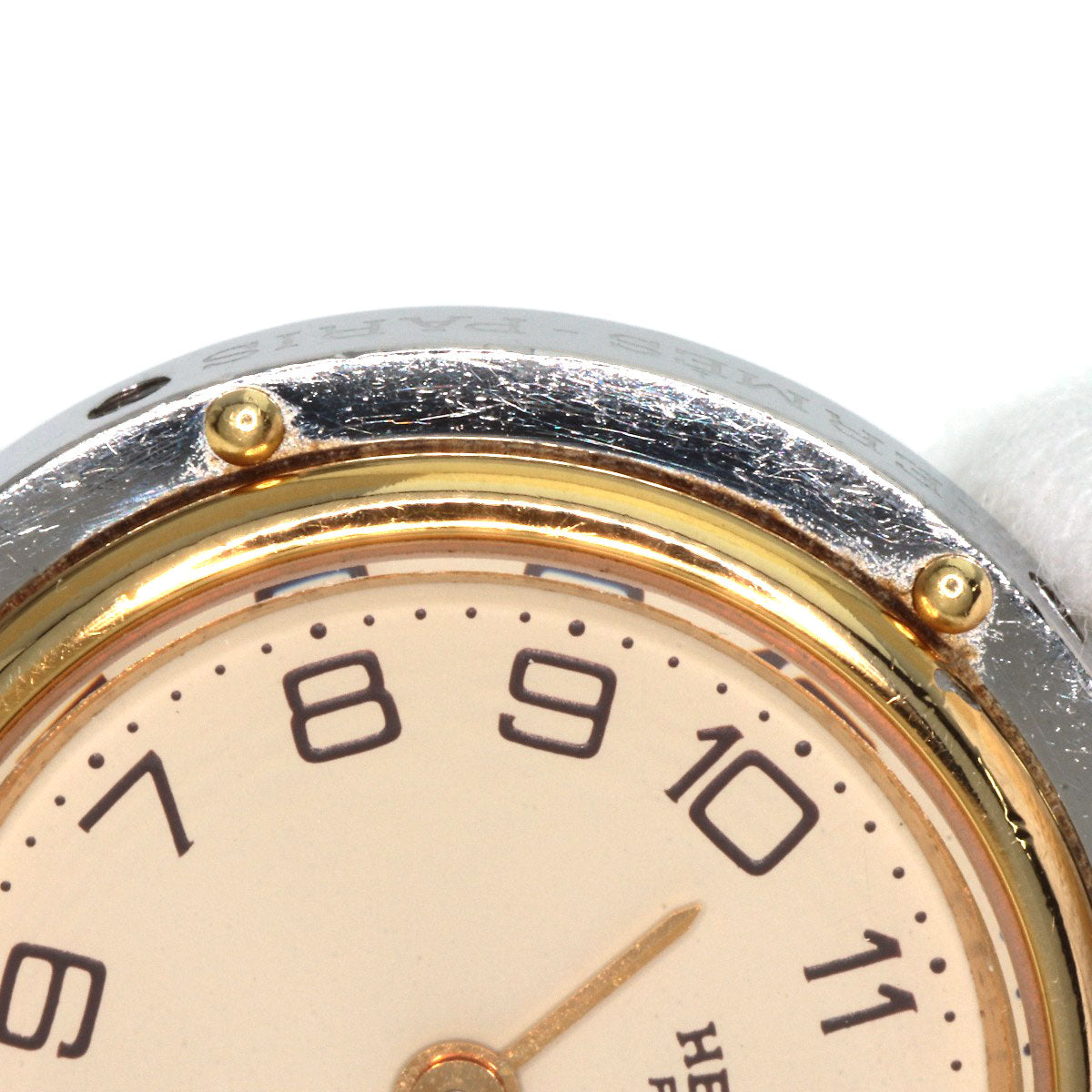 HERMES Watches Quartz Stainless Steel , SSxGP gold Clipper Old Belt Ivory dial Women  d