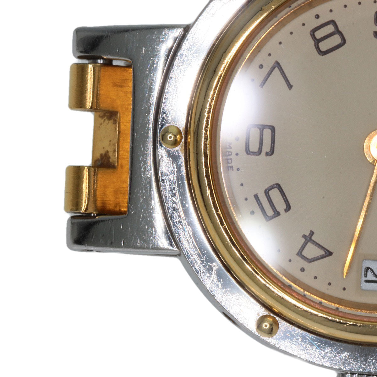 HERMES Watches Quartz Stainless Steel , SSxGP gold Clipper Old Belt Ivory dial Women  d