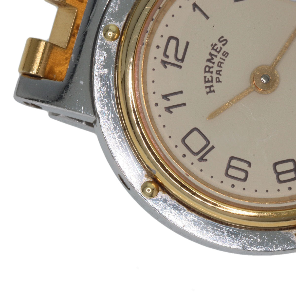 HERMES Watches Quartz Stainless Steel , SSxGP gold Clipper Old Belt Ivory dial Women  d