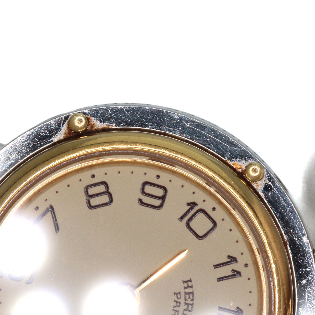 HERMES Watches Quartz Stainless Steel , SSxGP gold Clipper Ivory dial Women  d