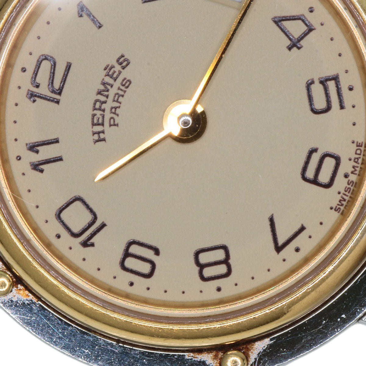 HERMES Watches Quartz Stainless Steel , SSxGP gold Clipper Ivory dial Women  d