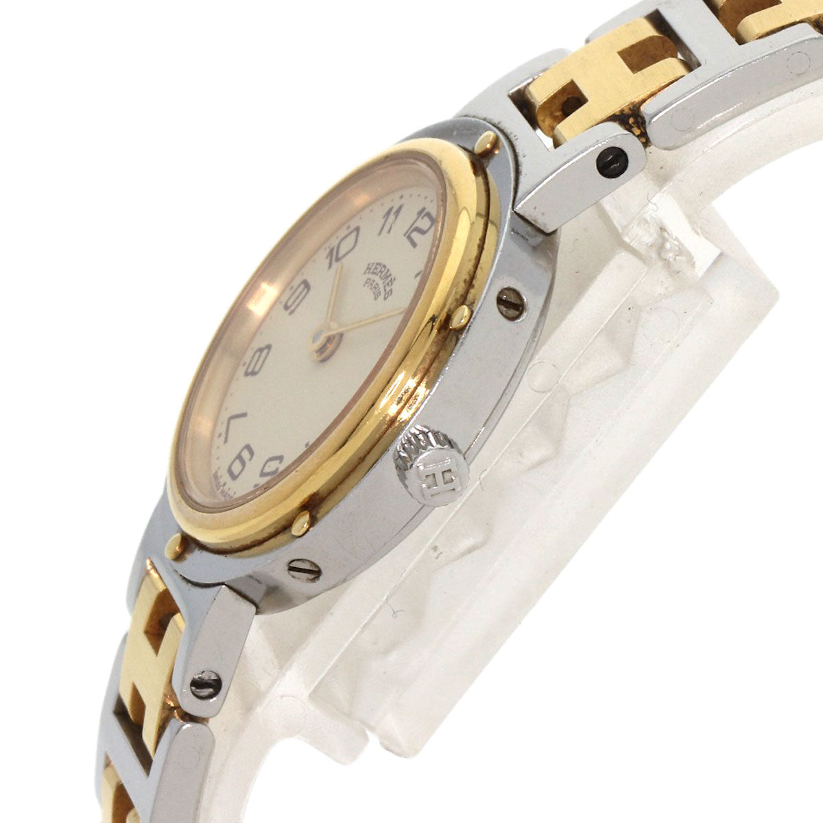 HERMES Watches Quartz Stainless Steel , SSxGP gold Clipper Ivory dial Women  d