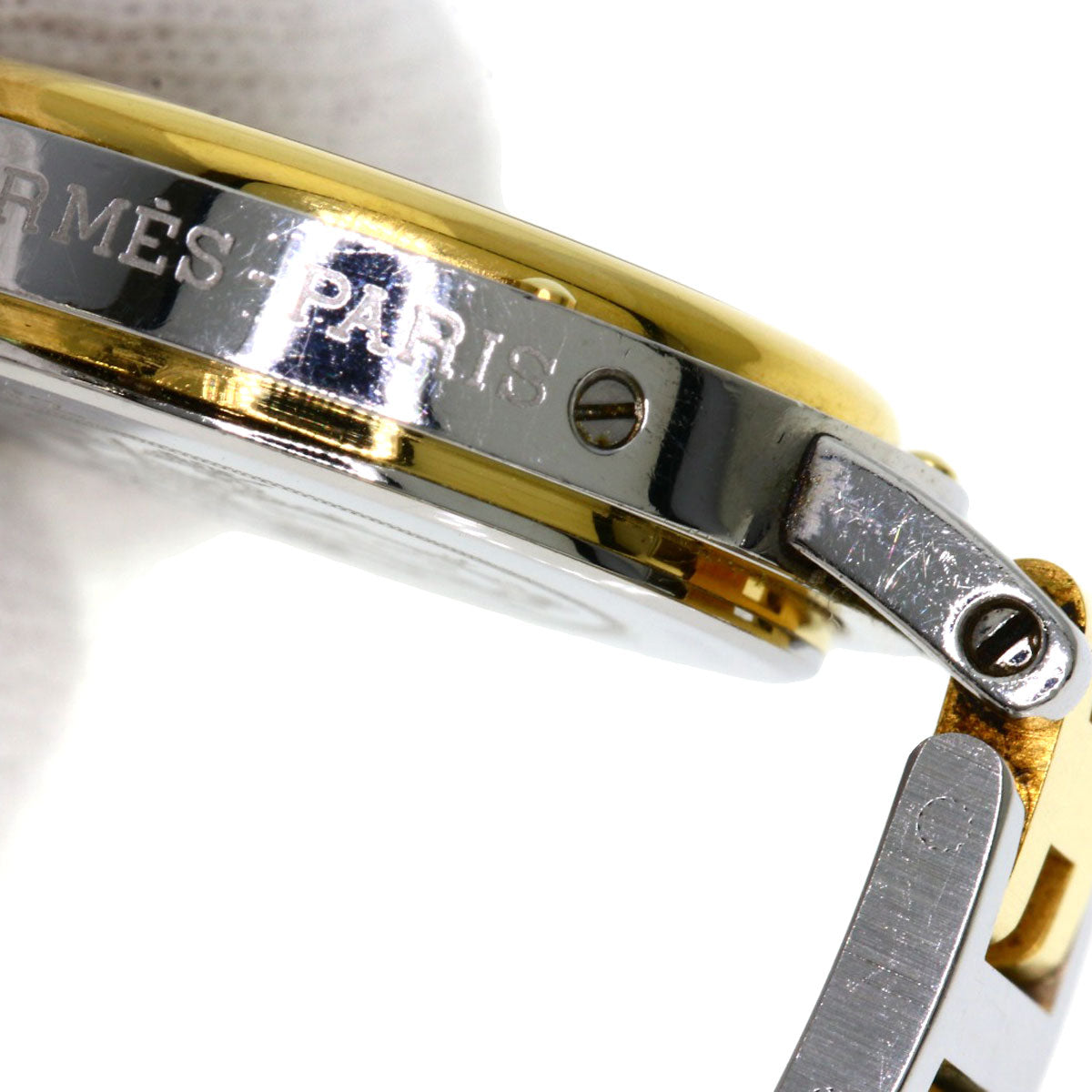 HERMES Watches Quartz Stainless Steel , SSxGP gold Clipper Ivory dial Women  d