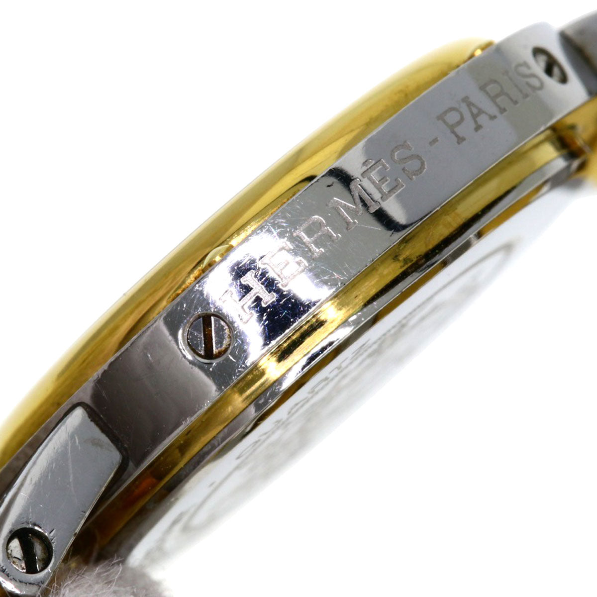 HERMES Watches Quartz Stainless Steel , SSxGP gold Clipper Ivory dial Women  d