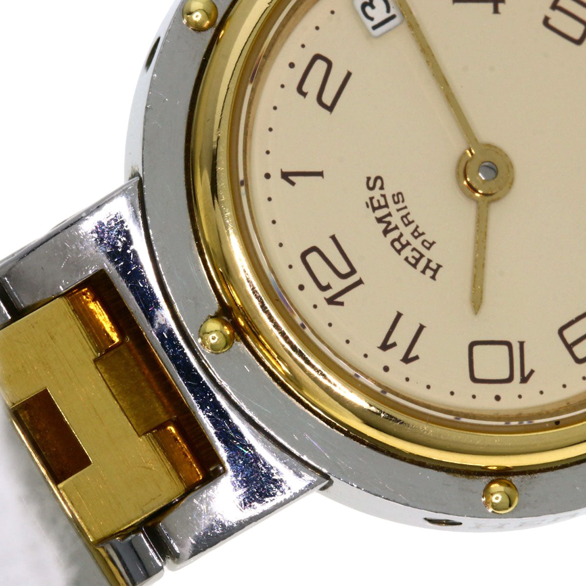 HERMES Watches Quartz Stainless Steel , SSxGP gold Clipper Ivory dial Women  d