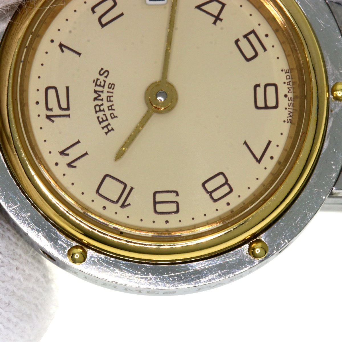 HERMES Watches Quartz Stainless Steel , SSxGP gold Clipper Ivory dial Women  d