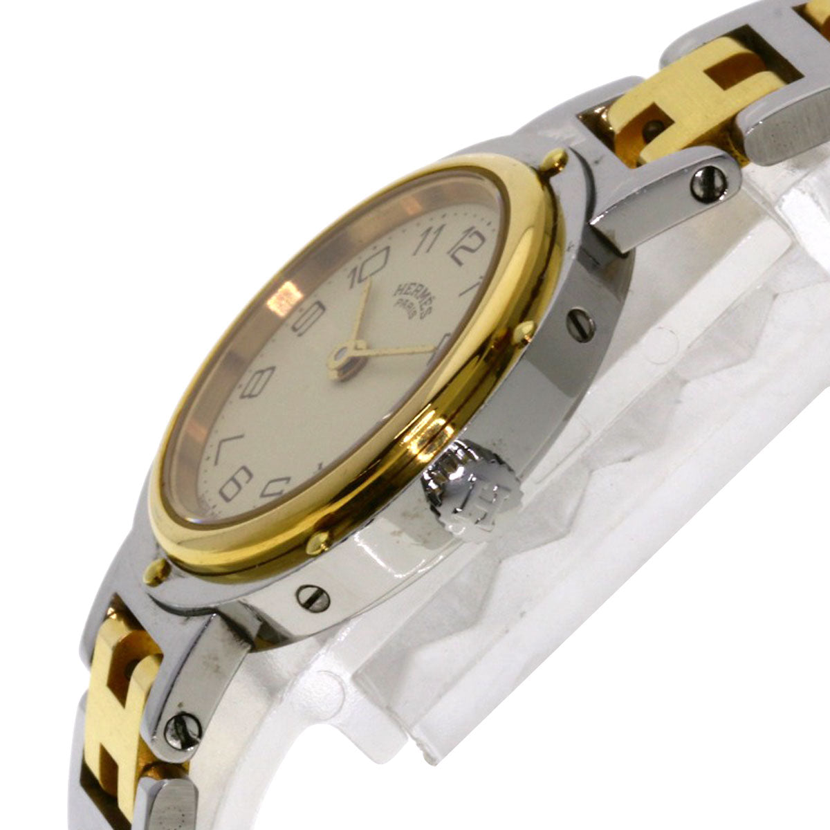 HERMES Watches Quartz Stainless Steel , SSxGP gold Clipper Ivory dial Women  d