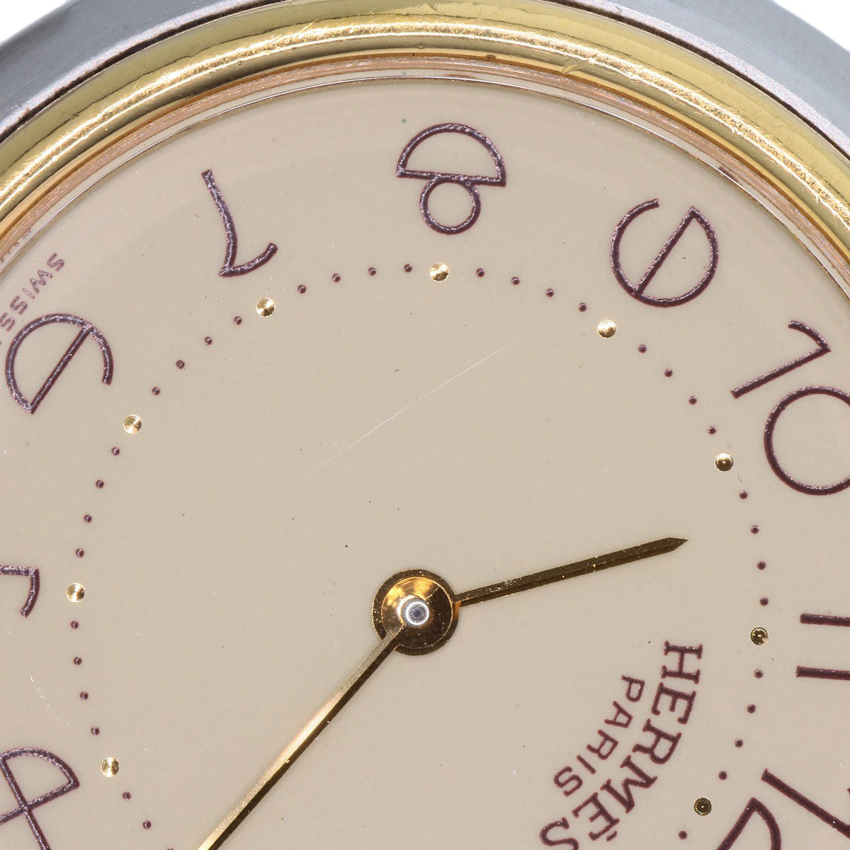 HERMES Watches Quartz Stainless Steel , SSxGP gold profile cream dial mens  d