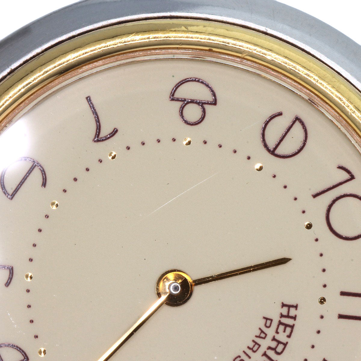 HERMES Watches Quartz Stainless Steel , SSxGP gold profile cream dial mens  d