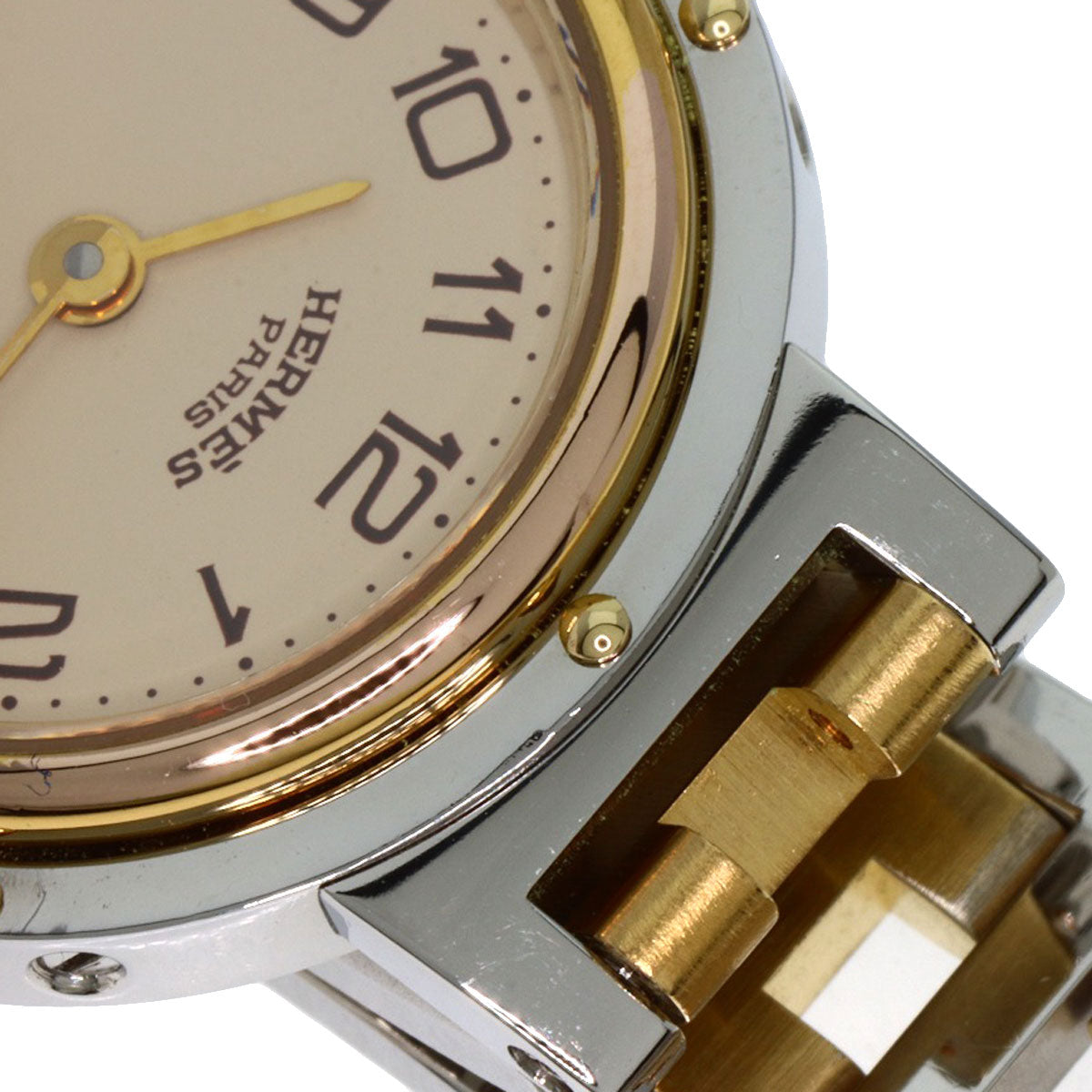 HERMES Watches Quartz Stainless Steel Silver Clipper old type Ivory dial