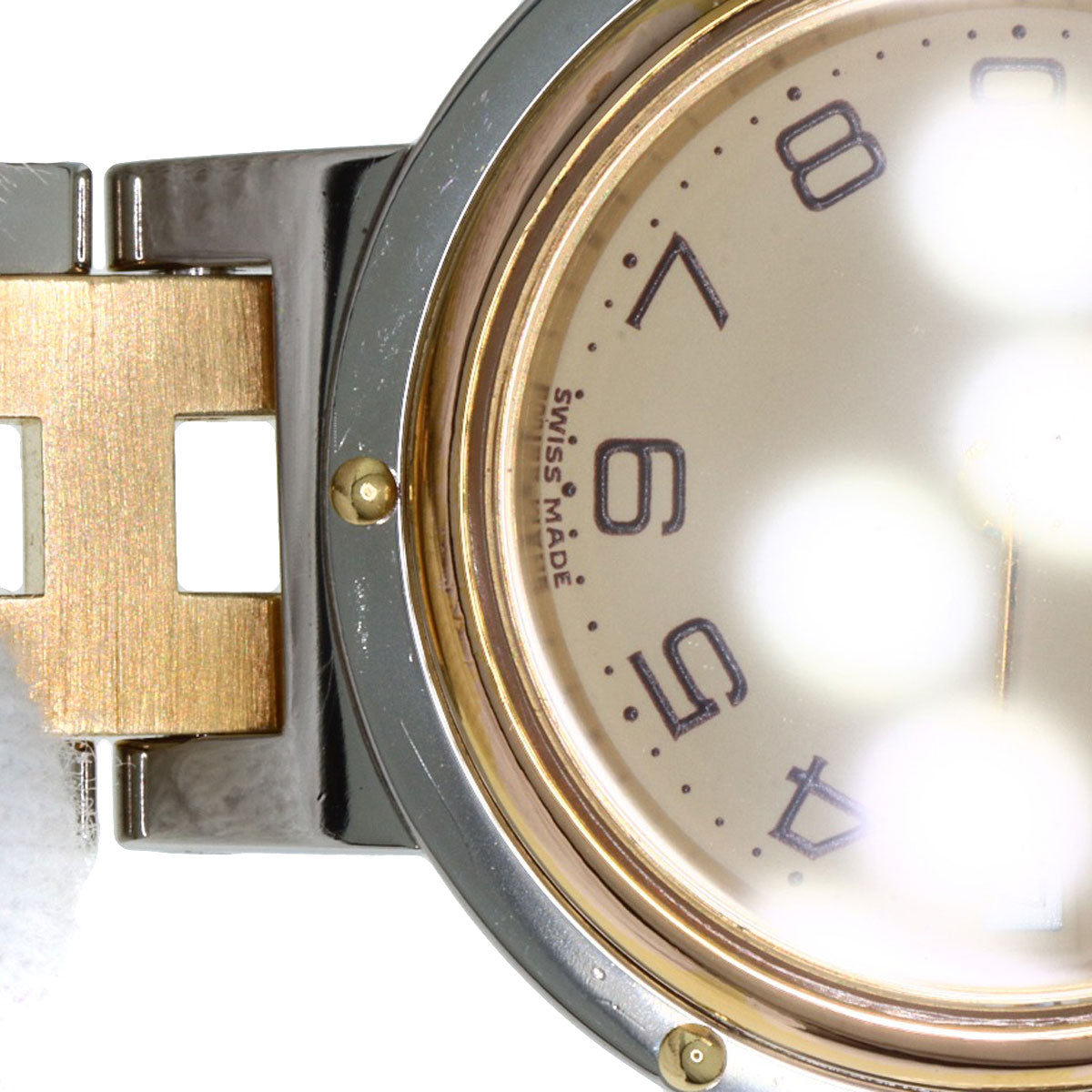 HERMES Watches Quartz Stainless Steel Silver Clipper old type Ivory dial