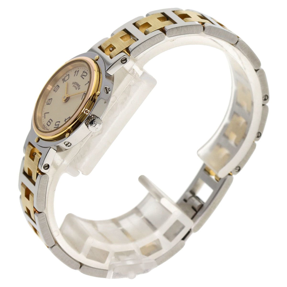 HERMES Watches Quartz Stainless Steel Silver Clipper old type Ivory dial