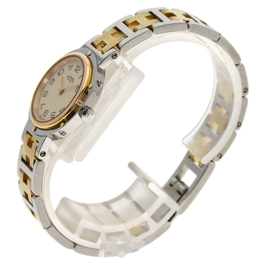 HERMES Watches Quartz Stainless Steel Silver Clipper old type Ivory dial
