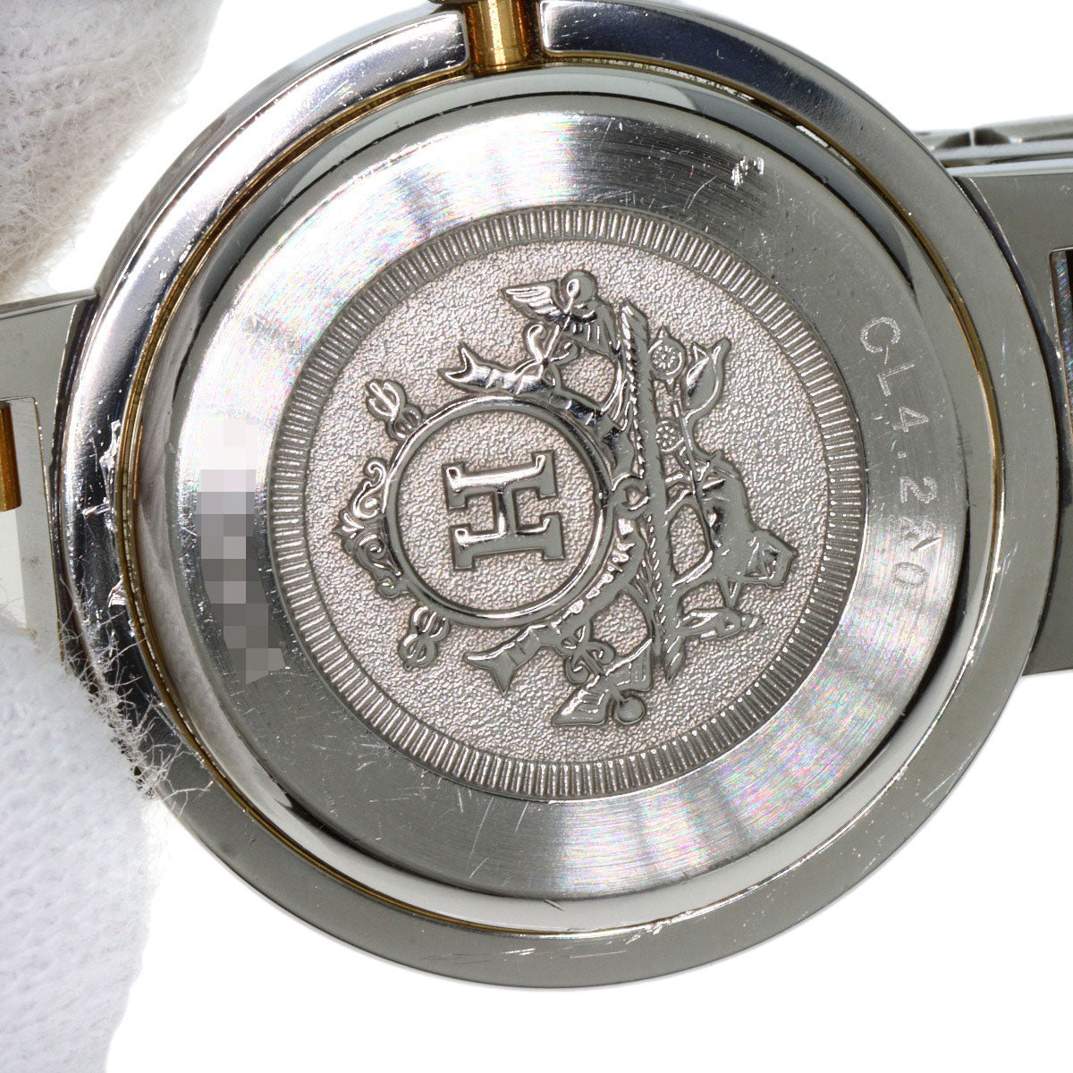 HERMES Watches Quartz Stainless Steel Silver Clipper old type Ivory dial