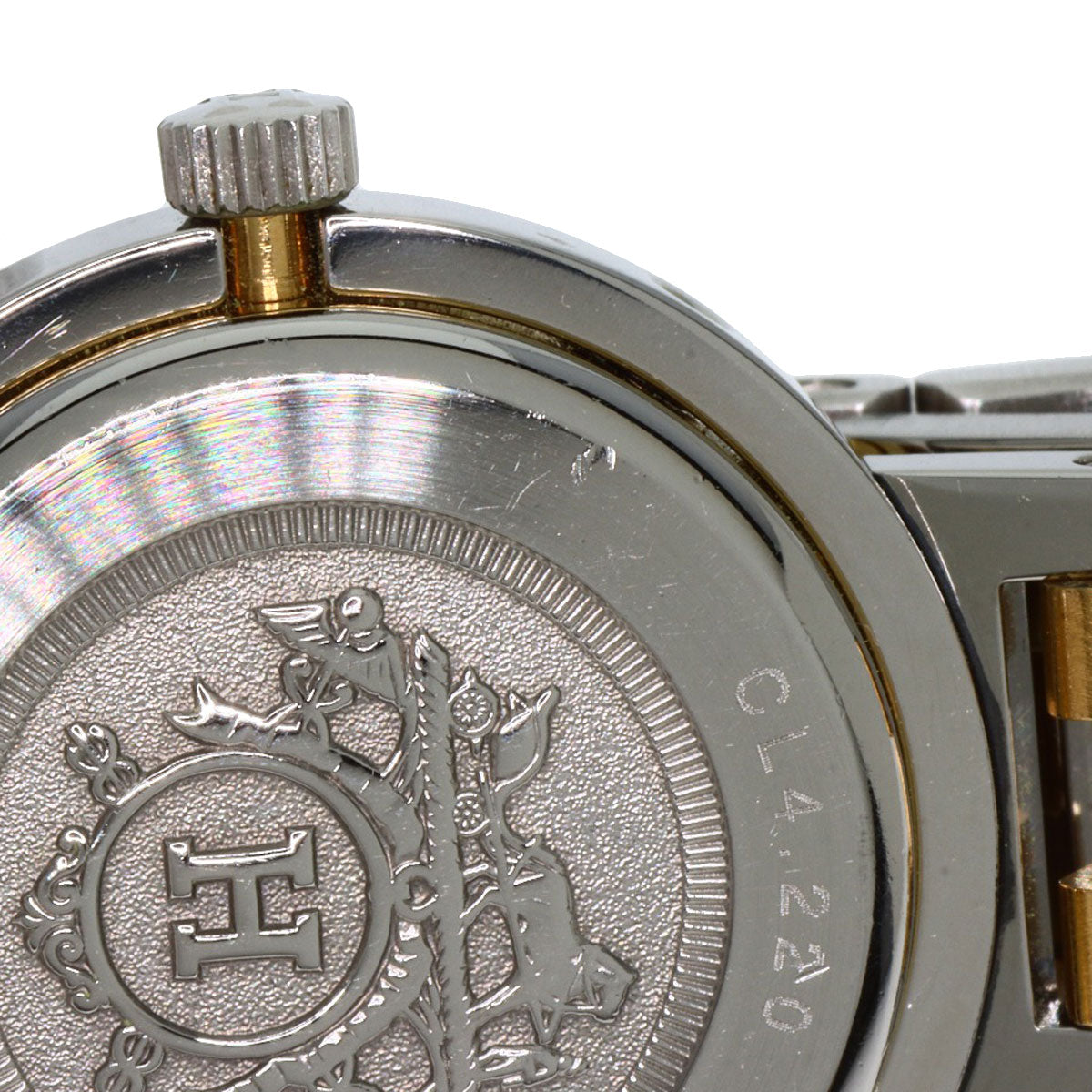 HERMES Watches Quartz Stainless Steel Silver Clipper old type Ivory dial