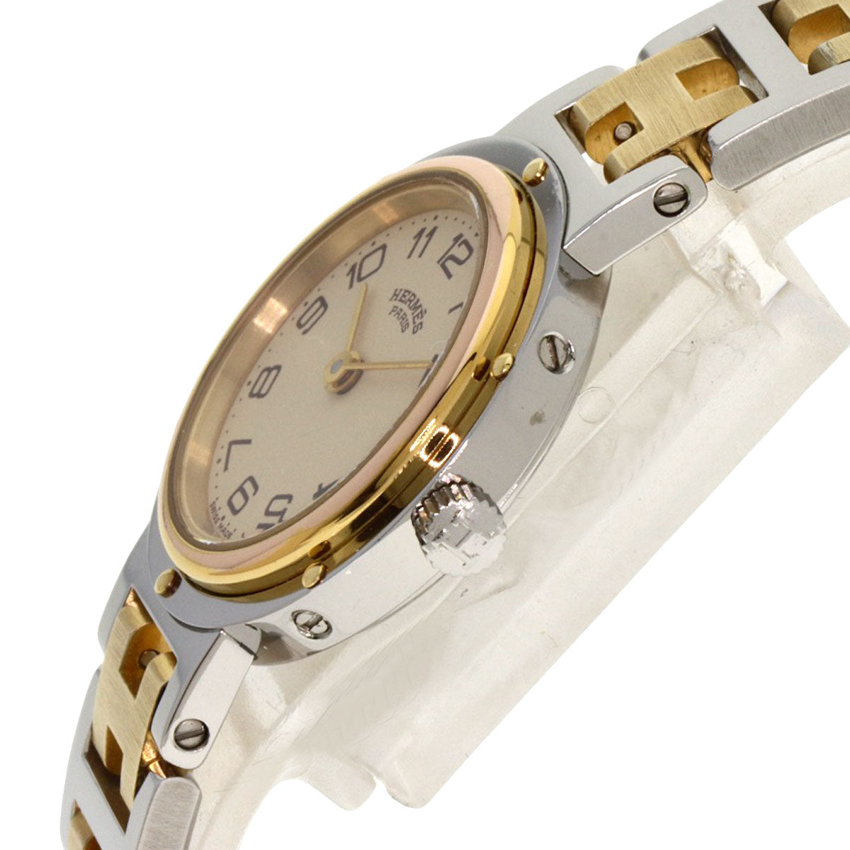HERMES Watches Quartz Stainless Steel Silver Clipper old type Ivory dial